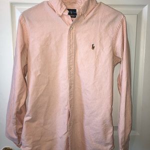 Polo Ralph Lauren Button Down Mens Small Orange and White